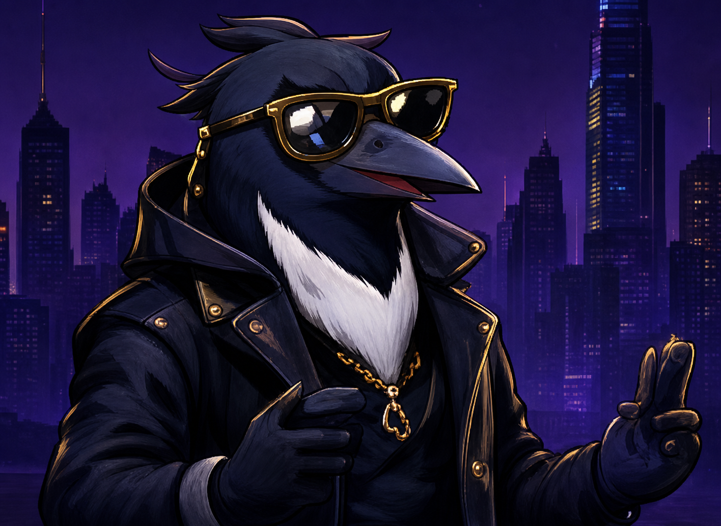 Sly in a night-time city